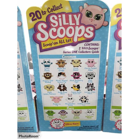 Silly Scoop Stuffed Plush 3 Pack Cow Koala Panda & 3 Mystery Animals = 6 Total - Picture 2 of 2